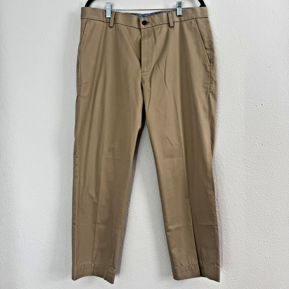 Brooks Brothers Chino Pants Mens 35x30 Beige Lightweight Milano Slim Fit